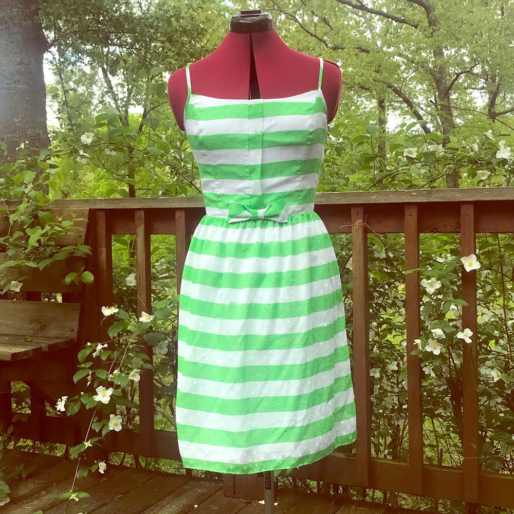 $119 Lily Pulitzer green white striped sundress